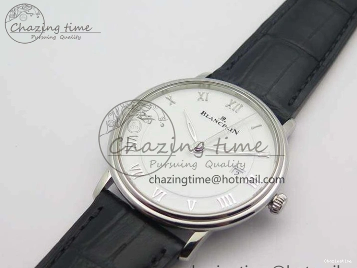 0519 Villeret 6651 SS ZF 1:1 Best Edition White Dial On Black Leather Strap A Practical 8098